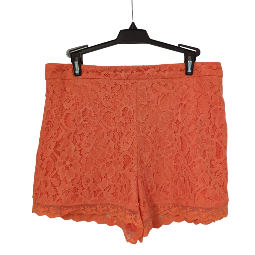 Coral Lace Shorts with Zipper Size Large Streetwear Society